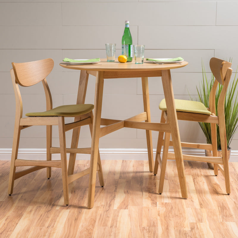 Dark Fabric/ Wood Finish Counter Height Dining Set - NH559892