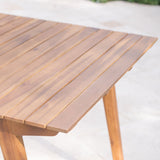 Outdoor 69 Inch Teak Finished Acacia Wood Dining Table - NH797203