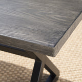 Outdoor Aluminum Dining Table with Black Steel Frame - NH584203