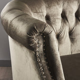 Tufted Scroll Arm New Velvet Loveseat - NH112203