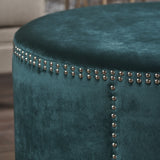 Studded New Velvet Ottoman - NH502203