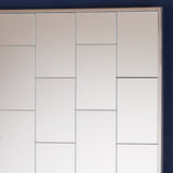Glam Rectangular Brick Patterned Reflective Wall Mirror - NH457303