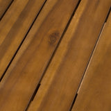 Indoor Farmhouse Cottage Teak Finished Acacia Wood Dining Table - NH697203