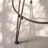 18-Inch Outdoor Wicker Barstools with Black Brush Copper Iron Frame (Set of 2) - NH837103