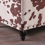 Milk Cow Velvet Rectangle Storage Ottoman Bench - NH794103