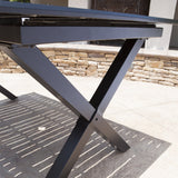 Black Cast Aluminum Expandable Outdoor Dining Table - NH270103