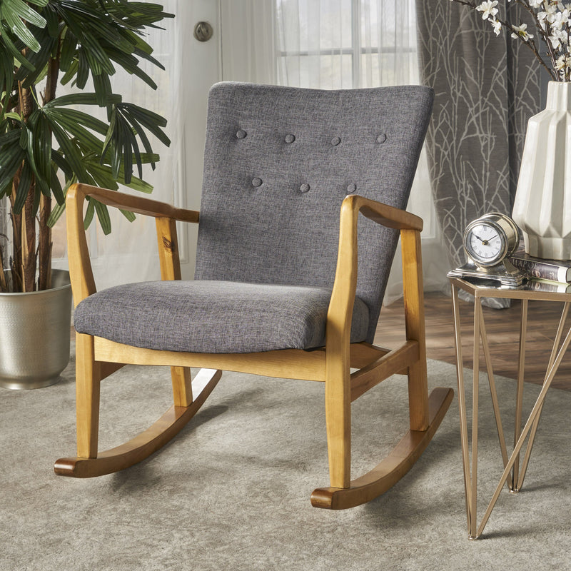 Mid Century Fabric Rocking Chair - NH399103