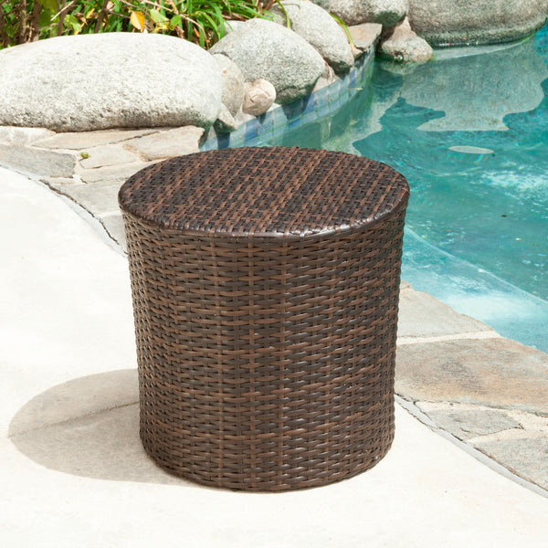 Outdoor Wicker Barrel Side Table - NH594122