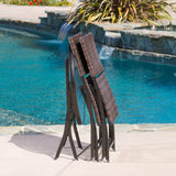 3pc Outdoor Wicker Folding Bistro Set - NH366922