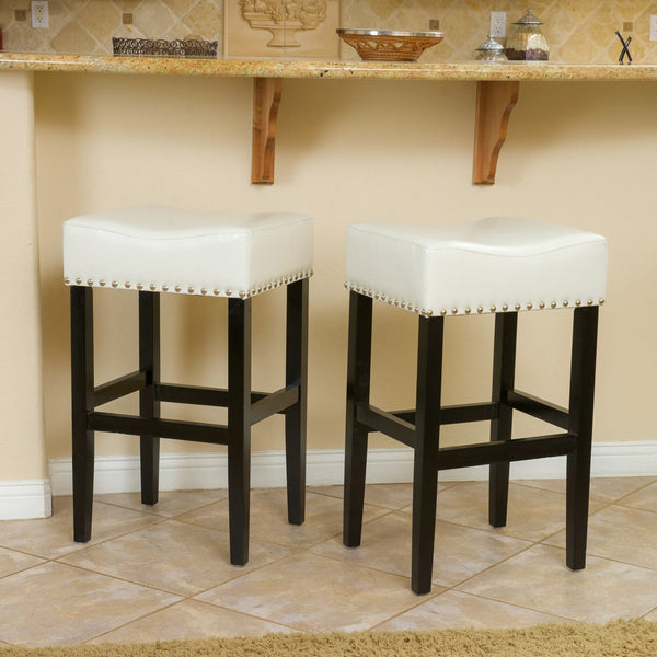 Backless Leather Counter and Bar Stool, Set of 2 - NH635832