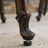 Traditional Outdoor Shiny Copper Cast Aluminum Swivel Barstool with Arms - NH587832
