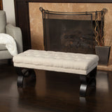 Contemporary Button Tufted Fabric Ottoman Bench - NH103932