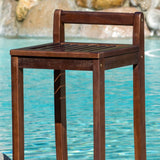 30-Inch  Mahogany Stained Wood Bar Stools (Set of 2) - NH053592