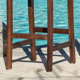 30-Inch  Mahogany Stained Wood Bar Stools (Set of 2) - NH053592