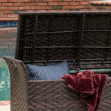 Outdoor Brown Wicker Storage Ottoman - NH155592