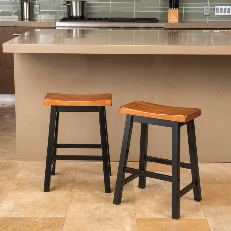 Saddle Wood 24-Inch Counter Stool (Set of 2) - NH620692