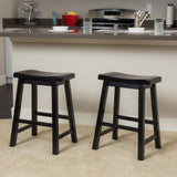 Black Saddle Wood 24-Inch Counter Stool (Set of 2) - NH190692