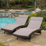 Outdoor Adjustable Chaise Lounge Chairs w/ Cushions (set of 2) - NH339592