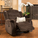 Brown Fabric Glider Recliner Club Chair - NH844692