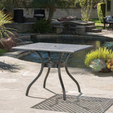 Oudoor Patio Black Cast Aluminum Square Table - NH115692