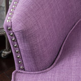 Laxford Light Purple Tufted Fabric Club Chair