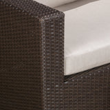 5pc Outdoor Brown Wicker/Aluminum Seating Sectional Set w/ Cushions - NH544692