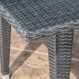 Grey Wicker Outdoor Patio Table - NH967692