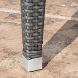 Grey Wicker Outdoor Patio Table - NH967692