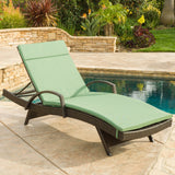 Outdoor Adjustable Armed Chaise Lounge Chair w/ Cushion - NH587692