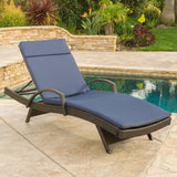 Outdoor Adjustable Armed Chaise Lounge Chair w/ Cushion - NH587692