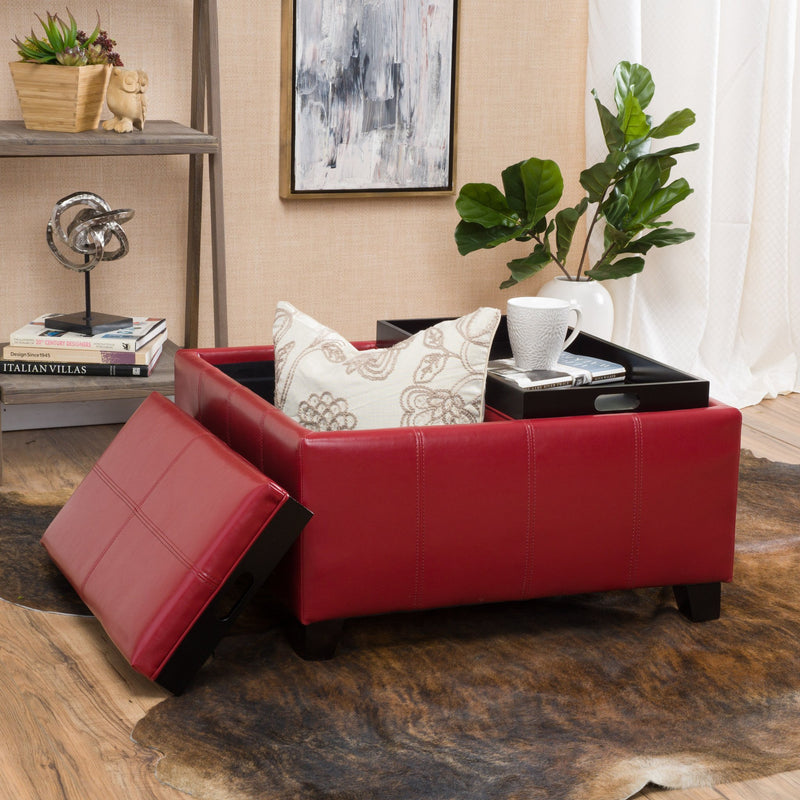 2-Tray-Top Storage Ottoman Coffee Table - NH288692