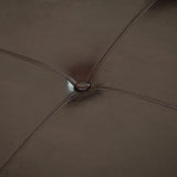 Button Tufted Espresso Leather Square Ottoman Coffee Table - NH235892