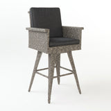 30-Inch Mixed Black Wicker Barstools (Set of 4) - NH794003