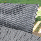 Outdoor 5 Pc Wicker Round Dining Set w/ Water Resistant Cushions - NH941103