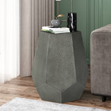 Spofford Modern Hammered Iron Geometric Side Table