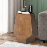 Spofford Modern Hammered Iron Geometric Side Table