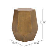 Spofford Modern Hammered Iron Geometric Side Table