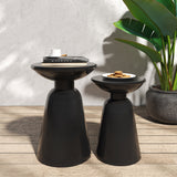 Soto Outdoor Metal Side Tables, Set of 2