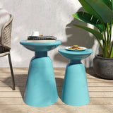 Soto Outdoor Metal Side Tables, Set of 2