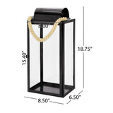 Brianna Outdoor 19" Modern Stainless Steel Lantern