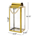 Brianna Outdoor 19" Modern Stainless Steel Lantern