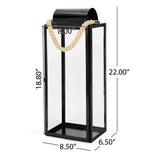 Brianna Outdoor 22" Modern Stainless Steel Lantern