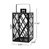 Cecil Outdoor 18" Modern Stainless Steel Lantern