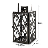 Cecil Outdoor 14" Modern Stainless Steel Lantern