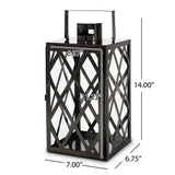 Cecil Outdoor 14" Modern Stainless Steel Lantern