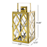 Cecil Outdoor 14" Modern Stainless Steel Lantern