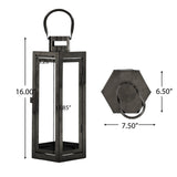 Baton Outdoor 16" Modern Stainless Steel Lantern