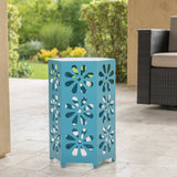 14 Inch Iron Floral Side Table - NH091303