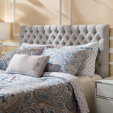 Contemporary Button Tufted Fabric Queen/Full Headboard - NH309892