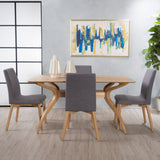 Mid Century Wood Finish 5 Piece Dining Set - NH613992